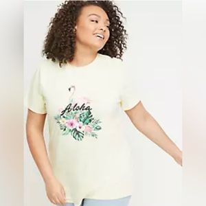 Lane Bryant 22/24 French Vanilla “Aloha” Knit Graphic Tee